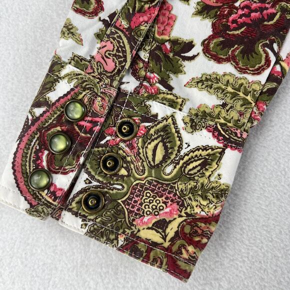 Ariat Pearl Snap Shirt Paisley Multicolor Womens Size M Cotton Western EUC - Picture 3 of 9